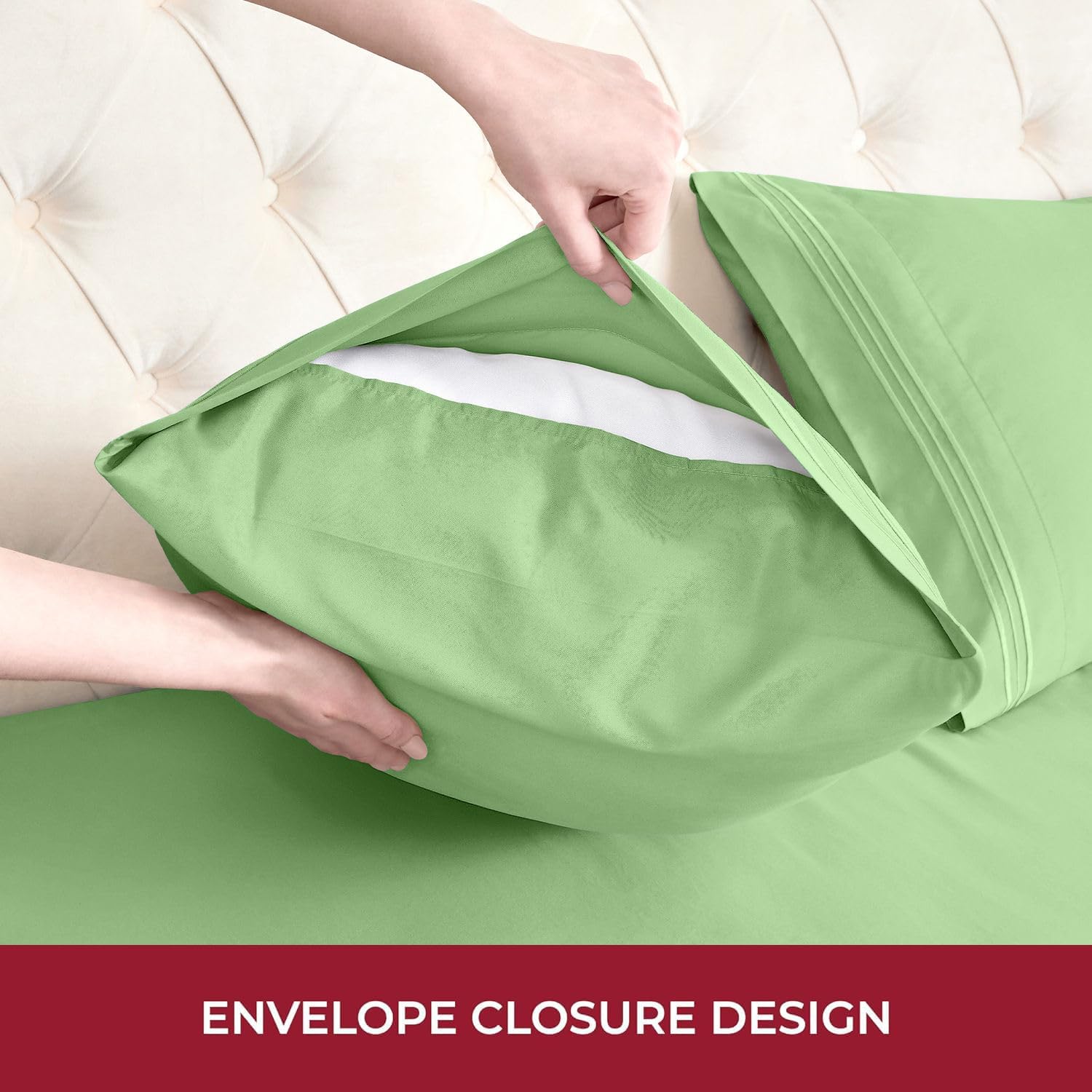 Mellanni RV Short Queen Sheets - Luxury Hotel-Quality Bedding | Extra Soft & Cooling - Deep Pocket, Pistachio