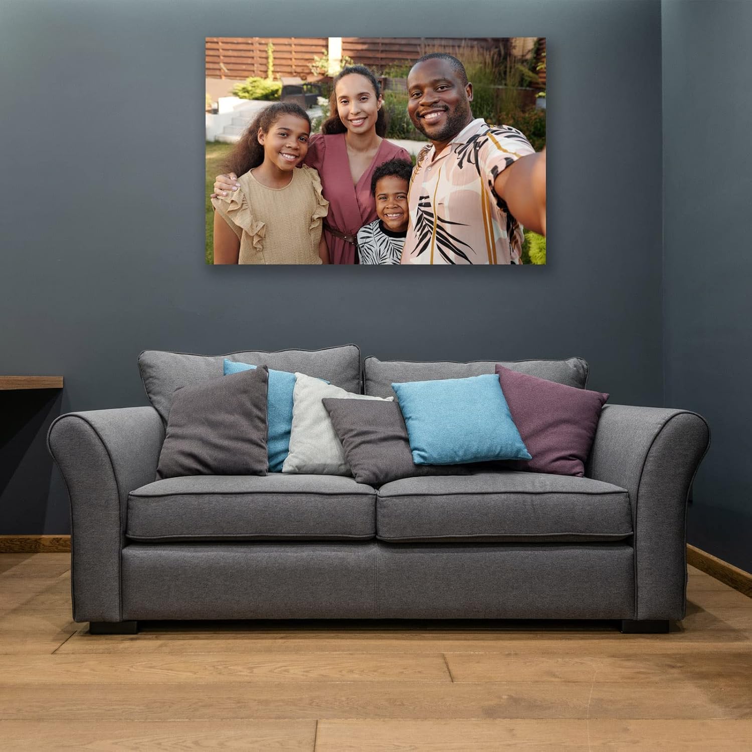 Skiennix Custom Canvas Prints - Personalized Wall Art for Pet & Family Photos | 11x14 Framed Canvas