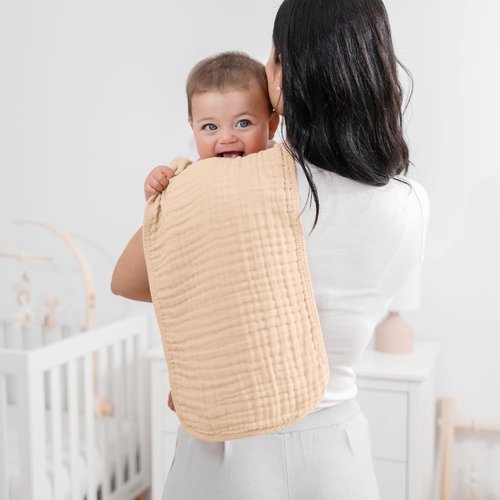 Comfy Cubs Muslin Burp Cloths - Ultra Absorbent 100% Cotton, 20" x 10", Pack of 6 - Soft & Gentle for Babies