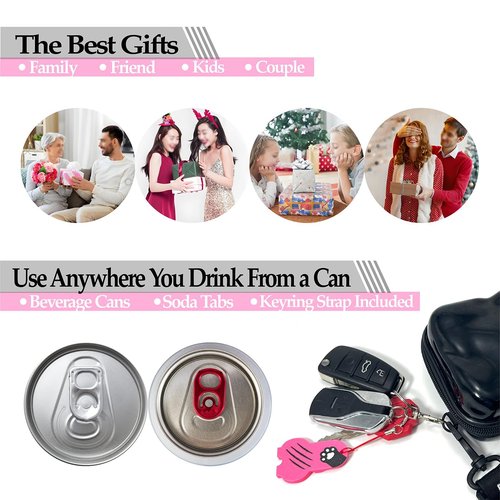 CTabPals Soda Can Tab Opener Mini Soda Can Cover Easy Tab Opener and Drink Protector Cute Beverage Barricade Soda Protector for Beer,Coke,Aluminum Cans at Party,BBQ, Beach(Lips)