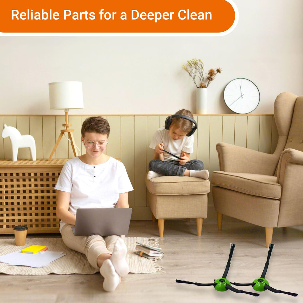 Black Side Brush Compatible for iRobot Roomba J7 J7+ J9 J9+J5 J5+ J6 J6+ J8 J8+ i5 i6 i7 i3 i4 i1 i2 e5 e6 Robotic Vacuum Cleaner Replacement Parts,6 Edge Sweeping Side Brush Accessories,Screw Driver