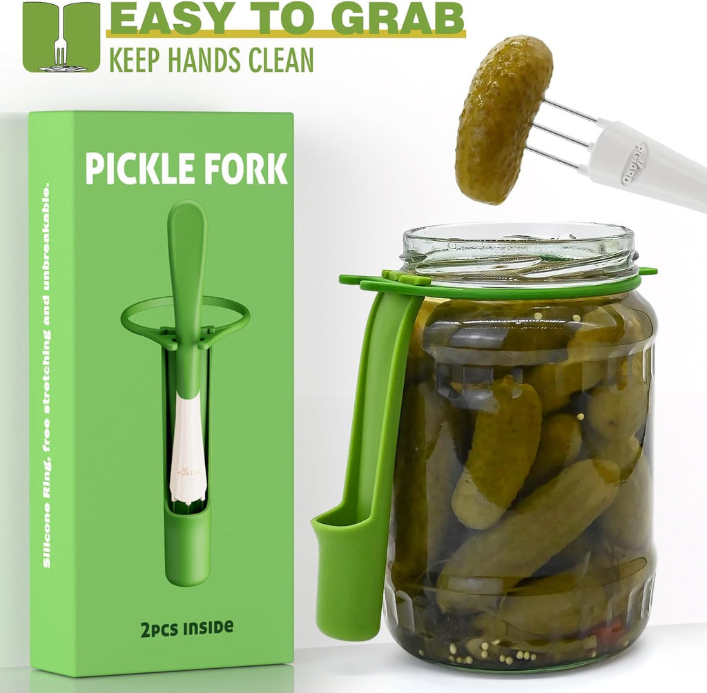 Skiennix 2 Pack Pickle Fork Set - Essential Pickle Grabber Tools for Jars | Perfect for Olives & More