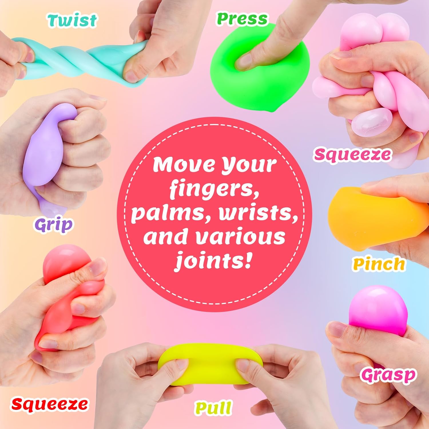 Skiennix 12 Pack Slow Rising Stress Cubes - Soft Squishy Fidget Toys for Anxiety Relief | Perfect for Kids & Adults