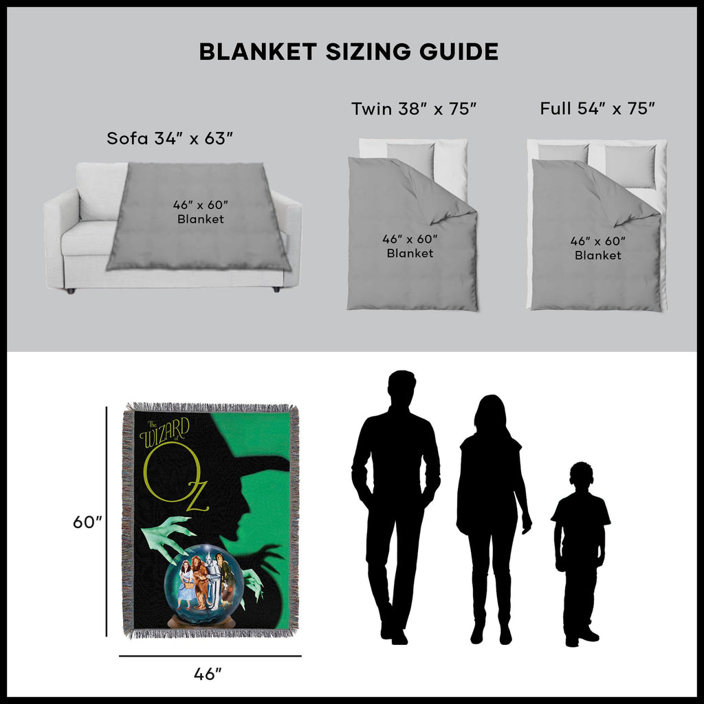 Northwest Wizard of Oz Woven Tapestry Throw Blanket, 48" x 60", Expecting Company
