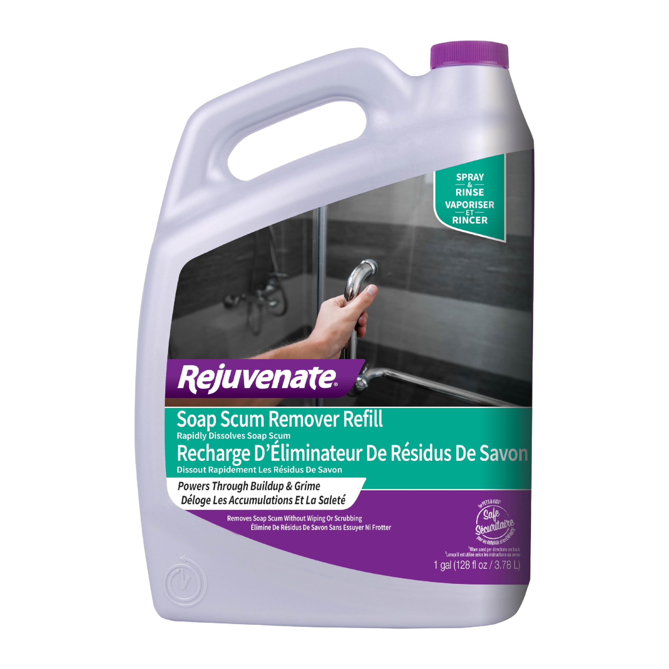 Rejuvenate Soap Scum Remover Refill Easily Dissolves Soap Scum Without Scrubbing, 1 Gallon