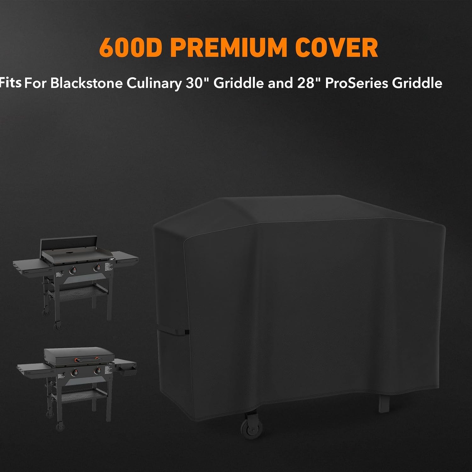 Blackstone 600D Polyester Griddle Cover - Durable Protection for 30" & 28" Models with Straps