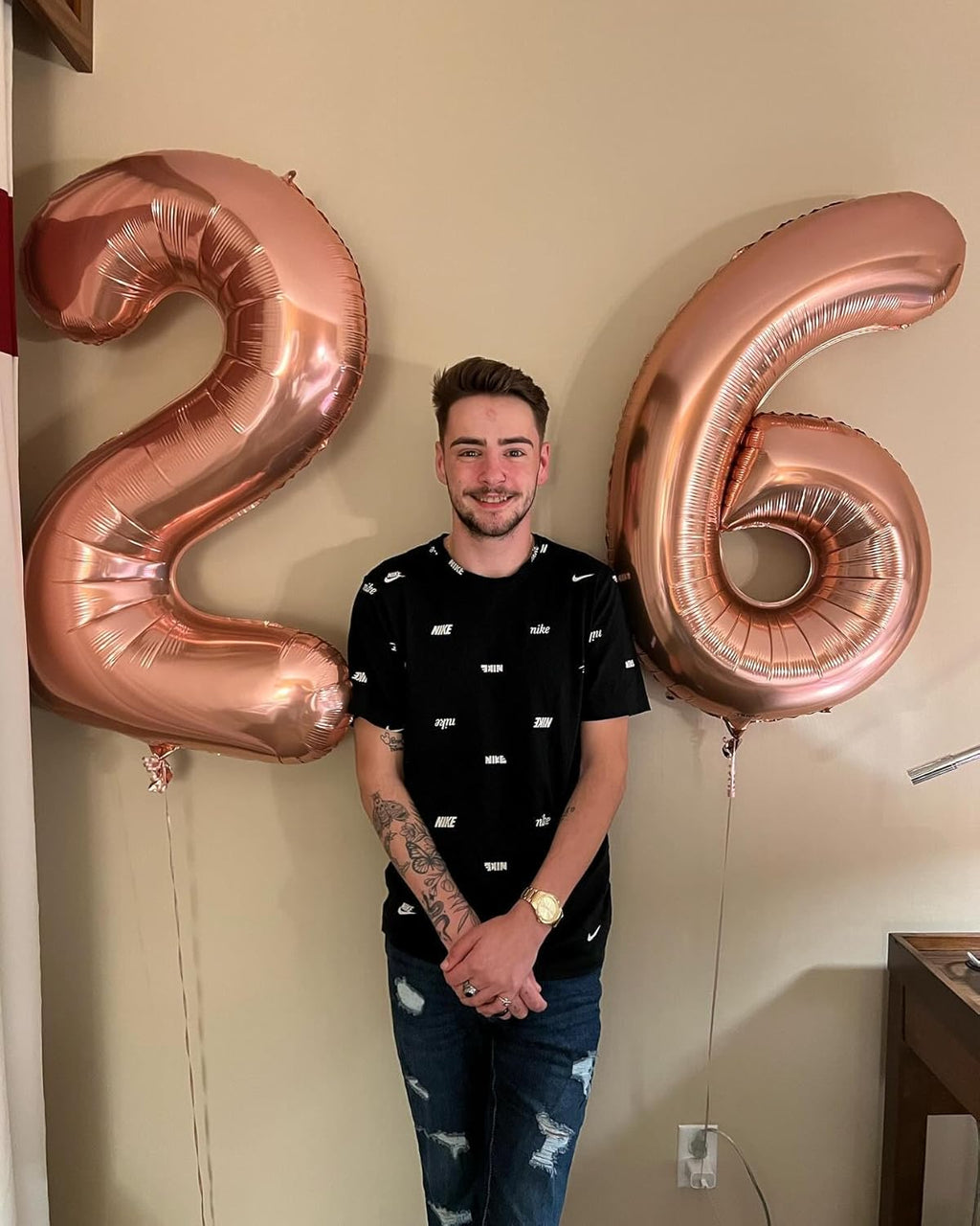 Rose Gold Number 6 Balloon - 40 Inch Birthday Decoration | Elegant Party Supplies