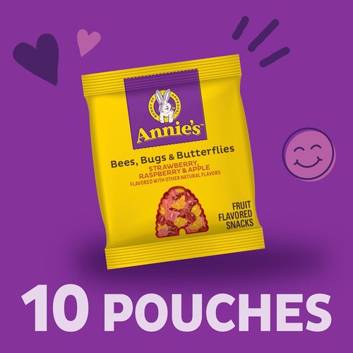 Annie's Organic Fruit Flavored Snacks - Bees, Bugs & Butterflies | 10 Pouches, 7 oz