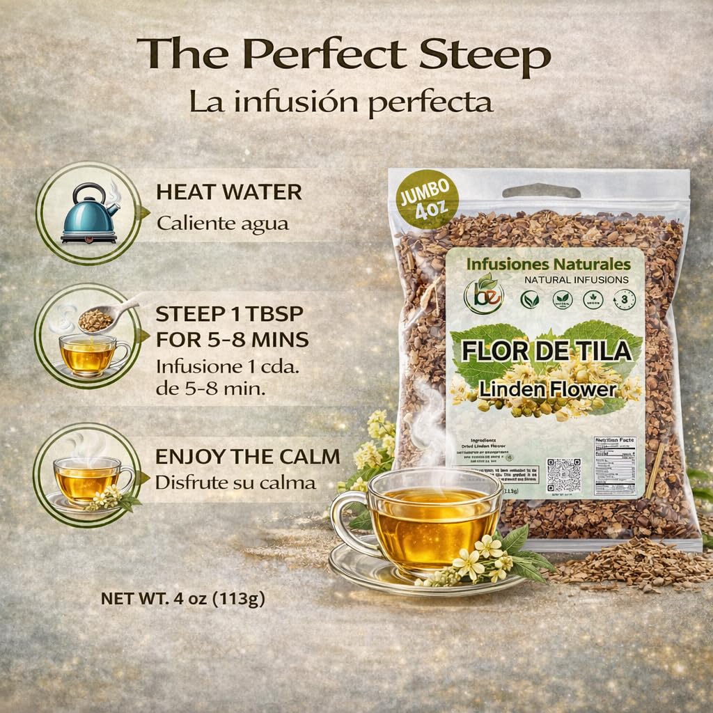 Tila Seca Herbal Tea (4 oz) – 100% Natural Linden Flowers & Leaves (Ternstroemia lineata) – Traditional Relaxation & Nightly Comfort – Wildcrafted Loose Leaf – Caffeine-Free, Vegan, Non-GMO – Authentic by BEXPERTSUSA