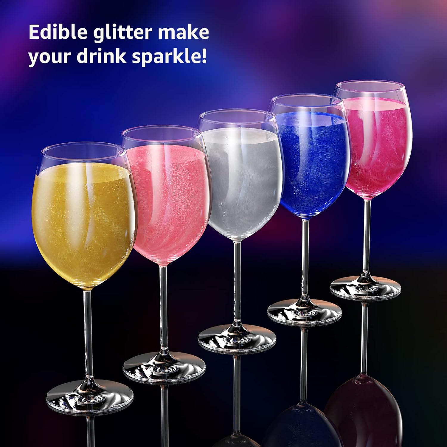 Skiennix Edible Glitter Spray - Food Grade Rose Gold Glitter Set for Drinks, Cakes & Cupcakes