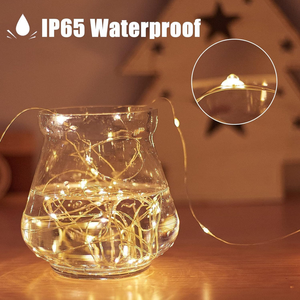 Skiennix 40ft 100 LED Fairy Lights - Indoor Outdoor Twinkle String Lights with Remote & Timer | Warm White