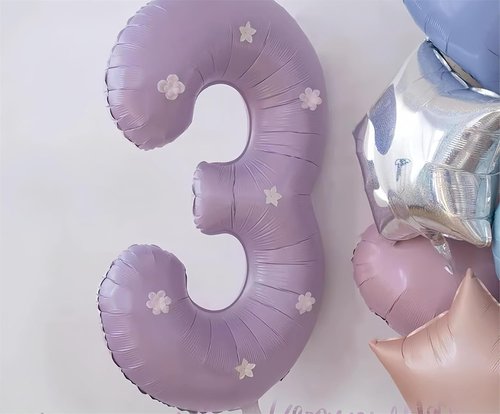 Lilac 3 Balloon - 40 Inch Lavender Number Balloon for 3rd Birthday Decorations | Kids & Women Party Supplies