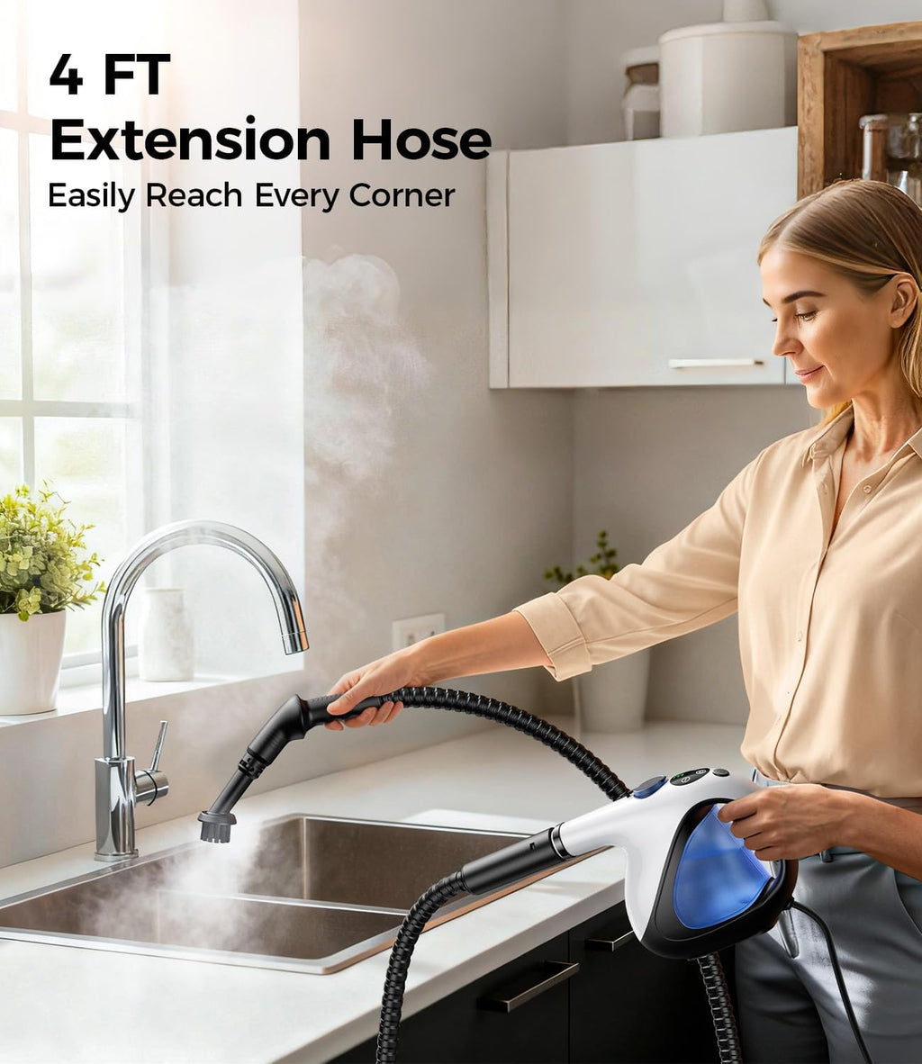 ADICOM Handheld Steam Cleaner for Home 3s Instant Heat-Up No Need to Wait, Upgrade 2 LB Light Weight Easy Refill Portable Steamer Cleaner for Furniture Couch Grout Walls Kitchenware Cleaning
