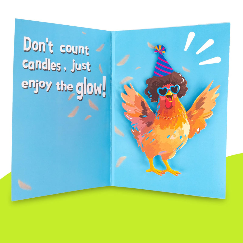 mountova Dancing Chicken Birthday Card, Funny Birthday Card for Men Women Kids, Music & Shaking Body Motion Greeting Card with Envelope, Unique Hilarious Birthday Gift, 5.9 Inch x 8.4 Inch
