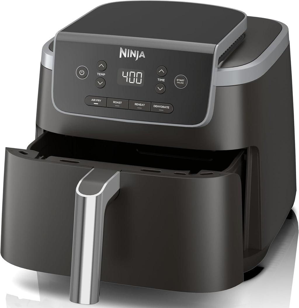 Ninja Air Fryer - 5 QT Capacity for Up to 4lbs of Fries | 4-in-1 Air Fry, Roast, Reheat, Dehydrate | 400°F Max Temp | Nonstick Basket & Crisper Plate | Grey | AF141