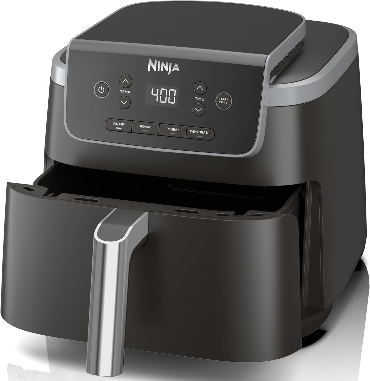 Ninja Air Fryer - 5 QT Capacity for Up to 4lbs of Fries | 4-in-1 Air Fry, Roast, Reheat, Dehydrate | 400°F Max Temp | Nonstick Basket & Crisper Plate | Grey | AF141