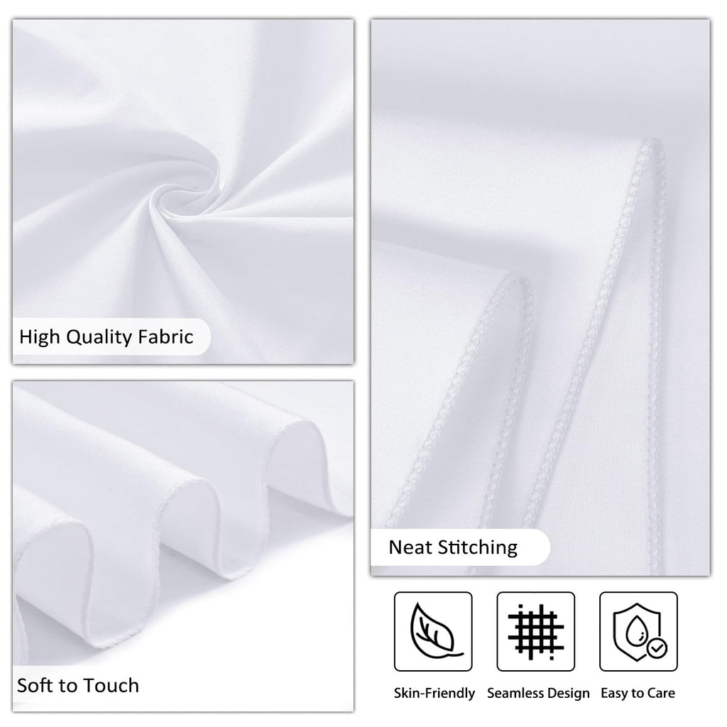 Heneger 8 Pack White Round Tablecloth 90 Inch White Table Cloth Stain and Wrinkle Resistant Reusable and Washable Polyester Fabric Table Covers for Buffet Wedding Party and Banquet
