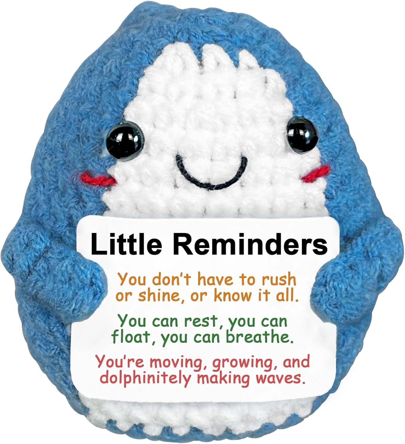 Positive Animals Dolphin Crochet Gifts - Dolphin Themed Office Desk Decor | Inspirational Motivational Gift for All