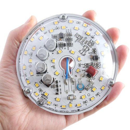 HAOLEDI 4 inch LED Ceiling Fan Light Retrofit Kit, Ceiling Light Replacement kit, Led Ceiling Flush Light Retrofit PCB,120V 18W 2200LM White 5000K (1-Pack White 5000K)