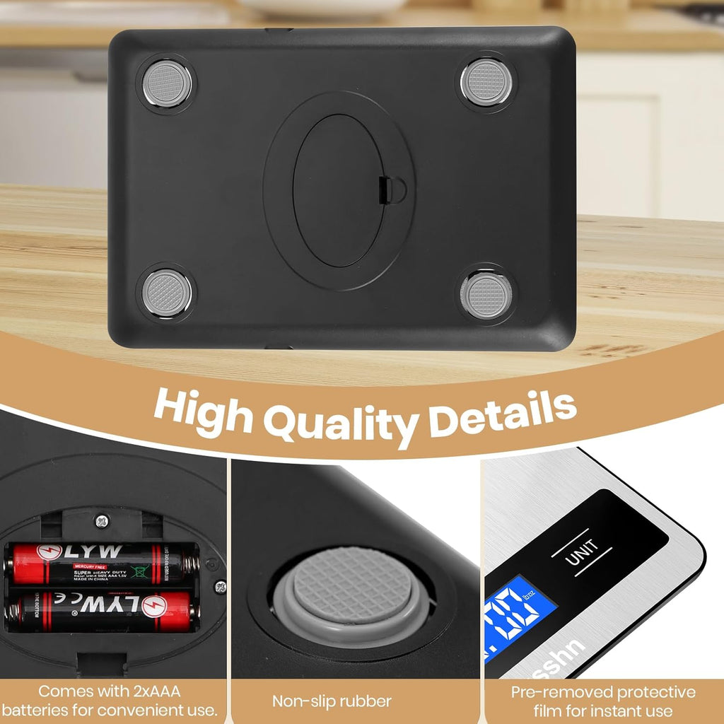 Stainless Steel Food Scale by [Brand Name] - 11lb Capacity, 0.05oz Precision, LCD Display for Baking & Cooking