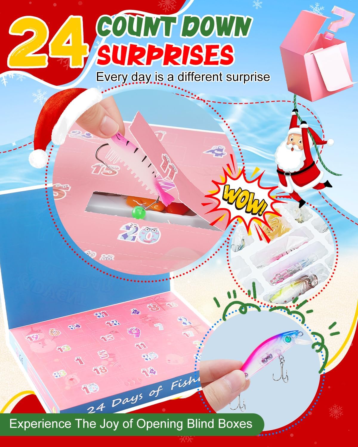 UCEC Fishing Advent Calendar 2025 - 24 Days of Fishing Gifts for Men & Teens | Christmas Countdown