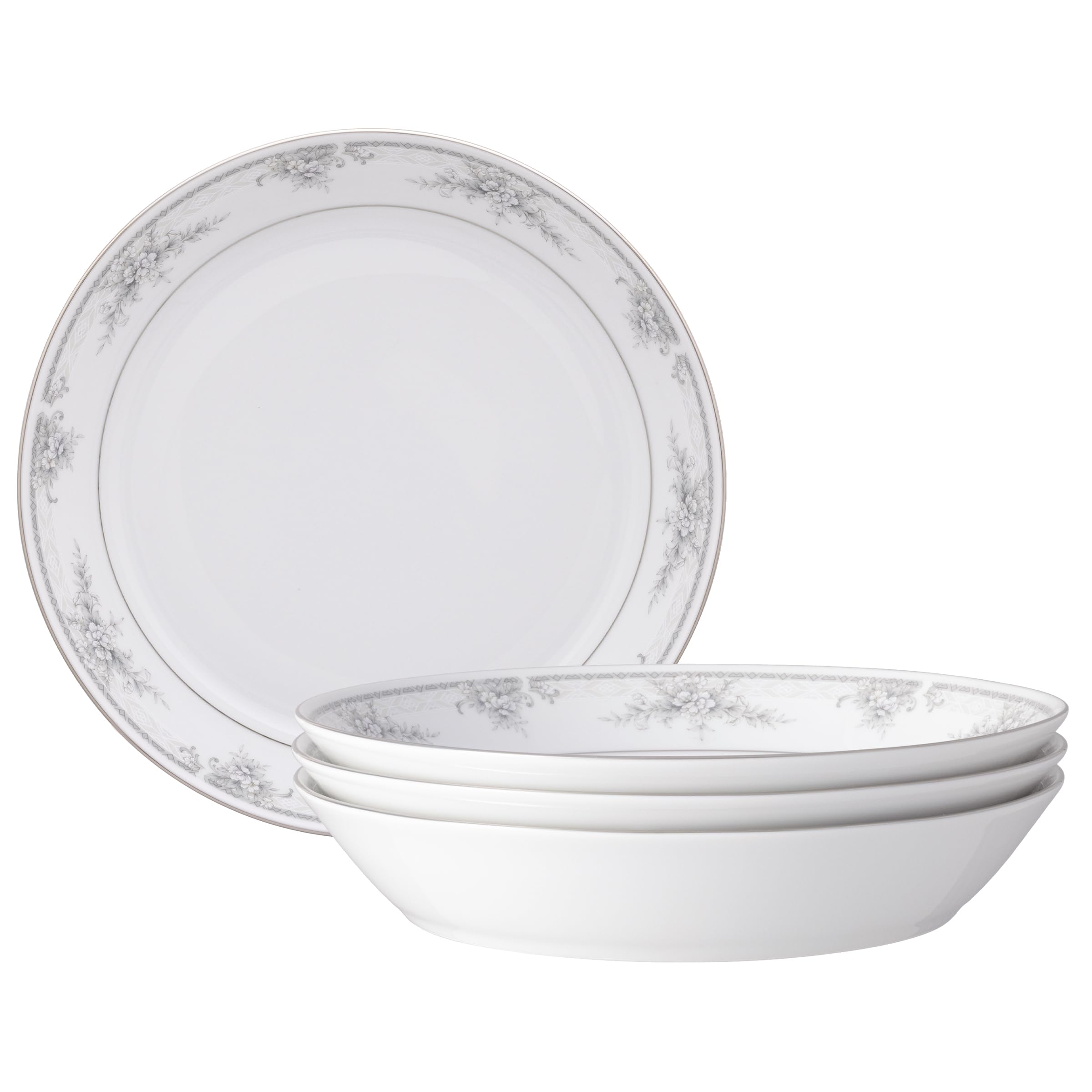 Noritake Sweet Leilani Set Of 4 Coupe Dinner Bowls, 9-3/4", 43 oz.