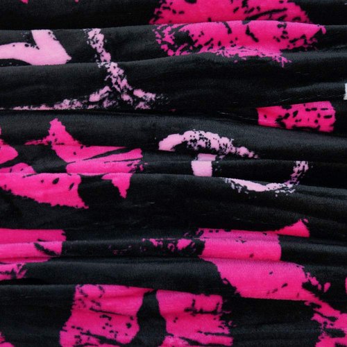 Infinity Republic Tie-Dye Neon Super Plush Throw 50x60in Blanket - Perfect for Cuddle Season for Bedroom, Living Room, All Seasons, Holidays, Kids, Babies, Adults & Decor (Pink & Black Kisses)