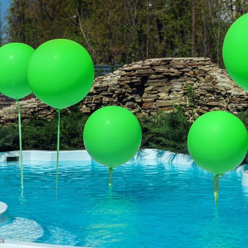 LEEZZIZZ 36-Inch Green Giant Balloons - Jumbo Latex Balloons for Kids' Party & Wedding Decor | 9 Pack