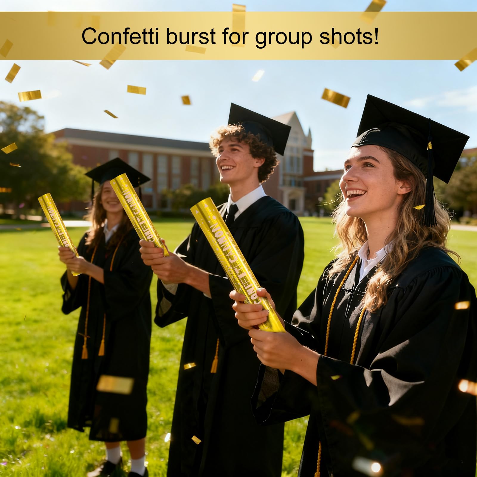5 Pack Confetti Poppers gold– 12 Inch Confetti Blaster for Birthday, Graduation, and New Year’s Eve Celebrations – Best Party Poppers for Unforgettable Parties!