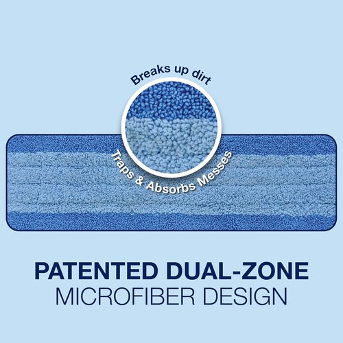 Bona Mop Microfiber Cleaning Pad for Hardwood & Hard Surface Floors - Value 3-Pack - For Use With Bona Mops - Dual Zone Cleaning