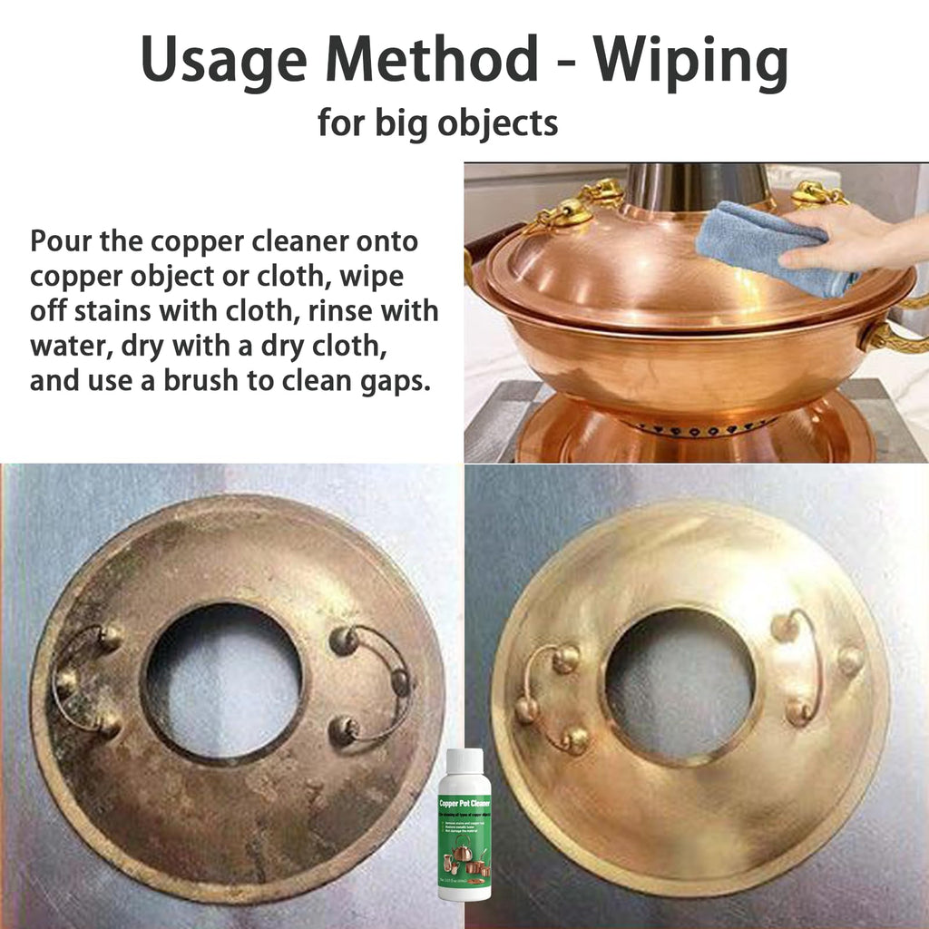 Truey Copper Pot Cleaner, Restores Shine & Removes Tarnish from Copper Wares, Multi-purpose Cleanser, Metal Polishing Compound detergent (60ml)