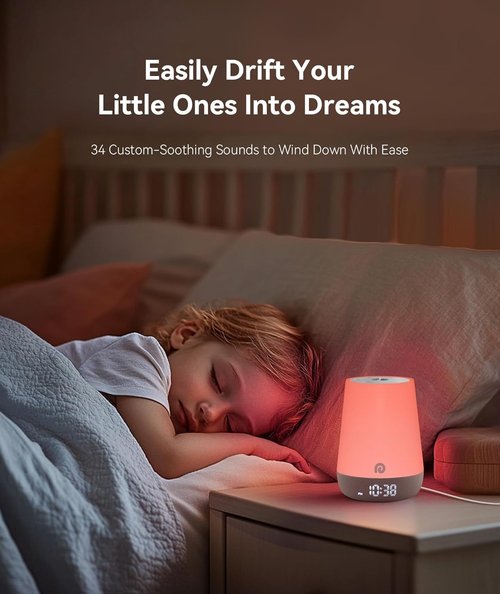 Dreamegg Sound Machine - White Noise & Night Light with 34 Soothing Sounds | Sleep Trainer for Kids