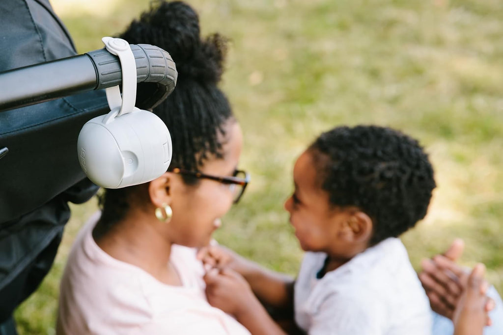 Ubbi On-the-Go Dual Pacifier Holder - Keep Baby's Binkies Clean & Accessible | Portable Travel Accessory in Gray
