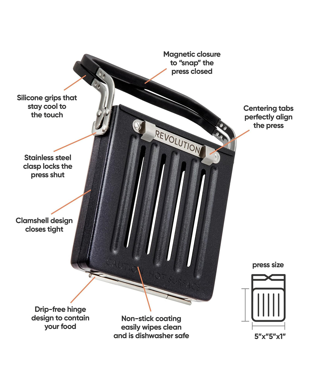 Revolution Toastie Press (Works With All Toasters) Conveniently Toast Delicious Grilled Cheeses, Quesadillas, and Paninis in Your Toaster