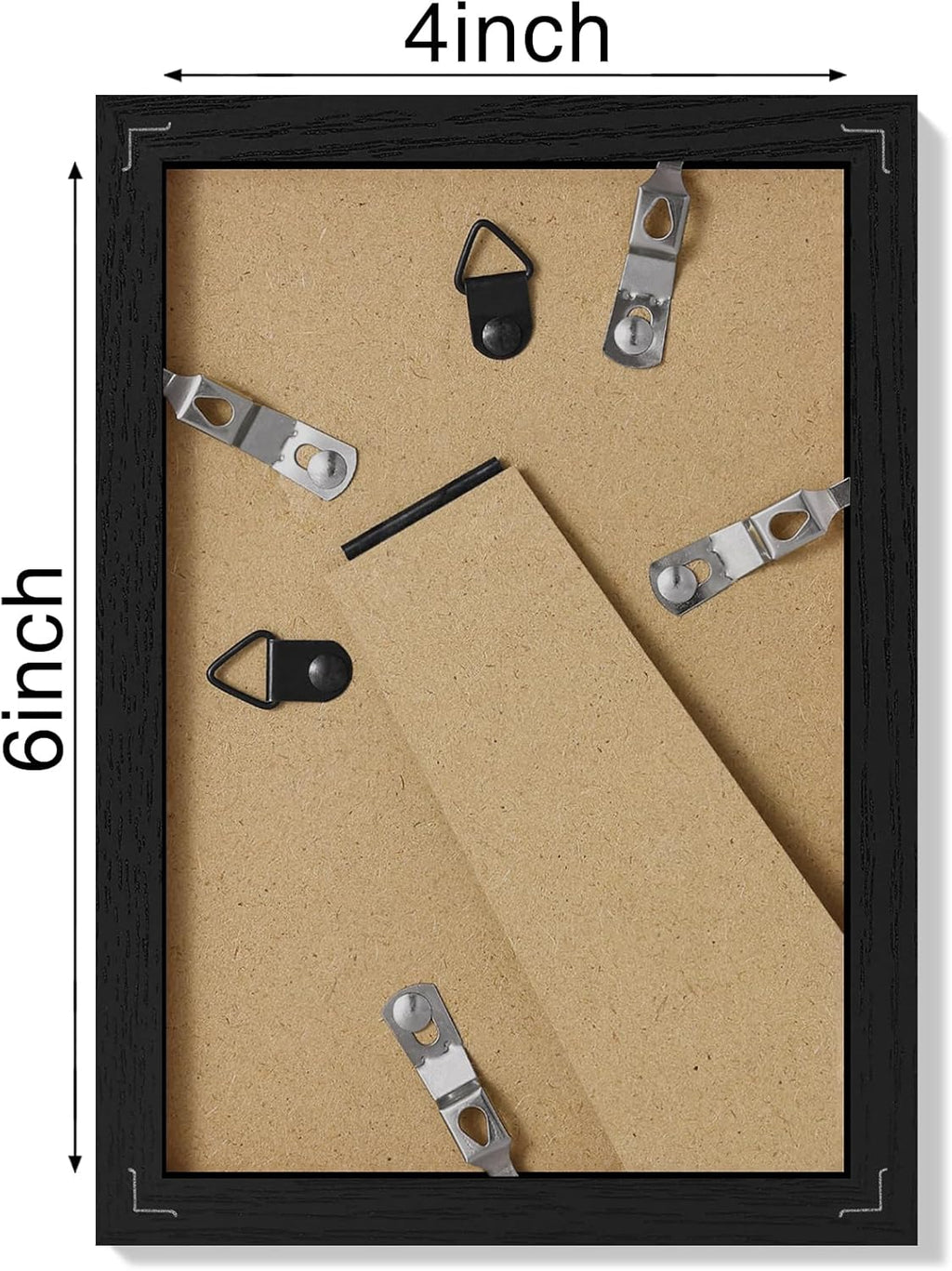 Vittanly Picture Frame Set of 3 - 4x6 & 3.5x5 Display Options | Wall Mount or Tabletop - Black Engineered Wood
