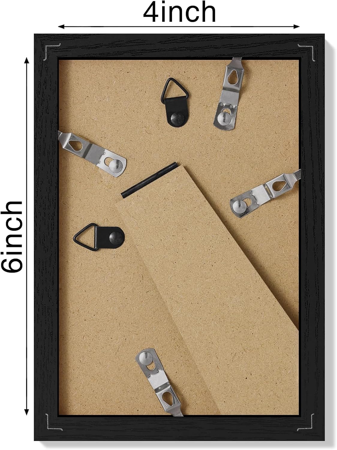 Vittanly Picture Frame Set of 3 - 4x6 & 3.5x5 Display Options | Wall Mount or Tabletop - Black Engineered Wood