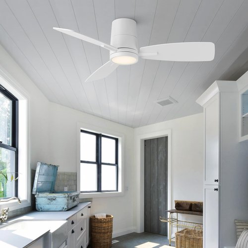 TALOYA Ceiling Fan with Lights and Remote Control 42 inch Multifunctional Quiet Fan with Three Color Temperature and High Brightness Light and Reversible Blades