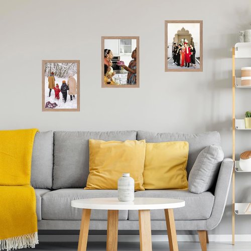 JCJMY 10x13 Rustic Brown Picture Frame - Versatile Wall Hanging for Horizontal or Vertical Display