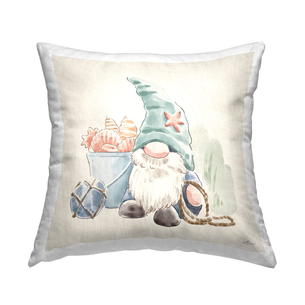 Stupell Industries Summertime Gnome Nautical Beach Shells Design by Janelle Penner