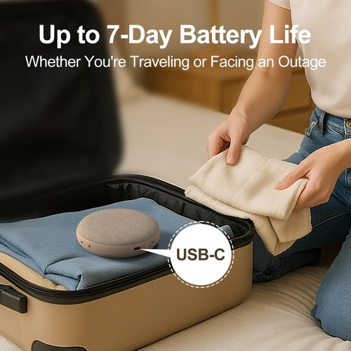 REACHER Travel Vibrating Alarm Clock for Heavy Sleepers Adults, Silent, Dual Alarm Clock, Compact Under Pillow Bed Shaker, Rechargeable Battery Operated, Small, Portable