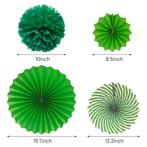 Butie 41 Pcs St Patricks Day Decorations, Pre-Assembled Shamrock Banner Garland, Hanging Swirls, Paper Fans & Pompoms for Office & Home Wall Door, Irish Party Supplies