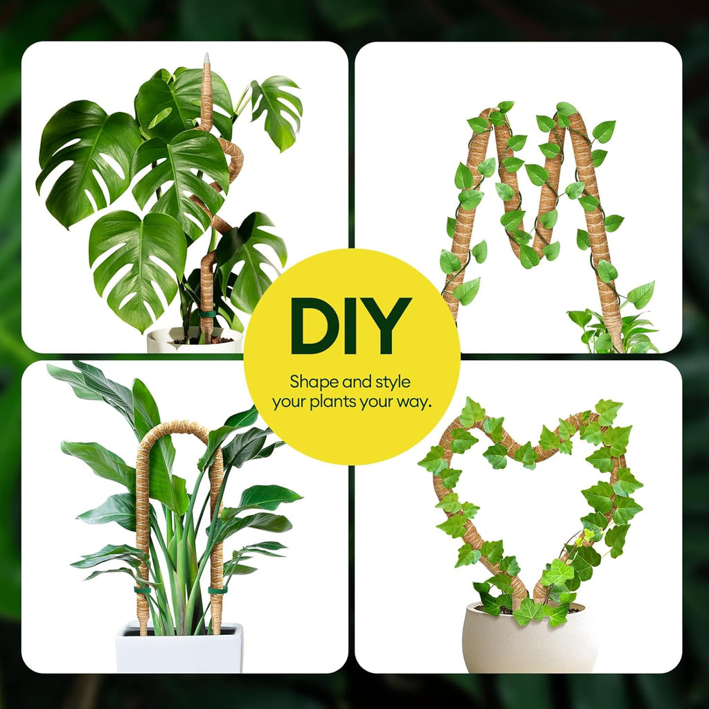 Maygrove 48” Bendable Moss Pole - 3-Pack Plant Support for Monstera & Climbing Indoor Plants
