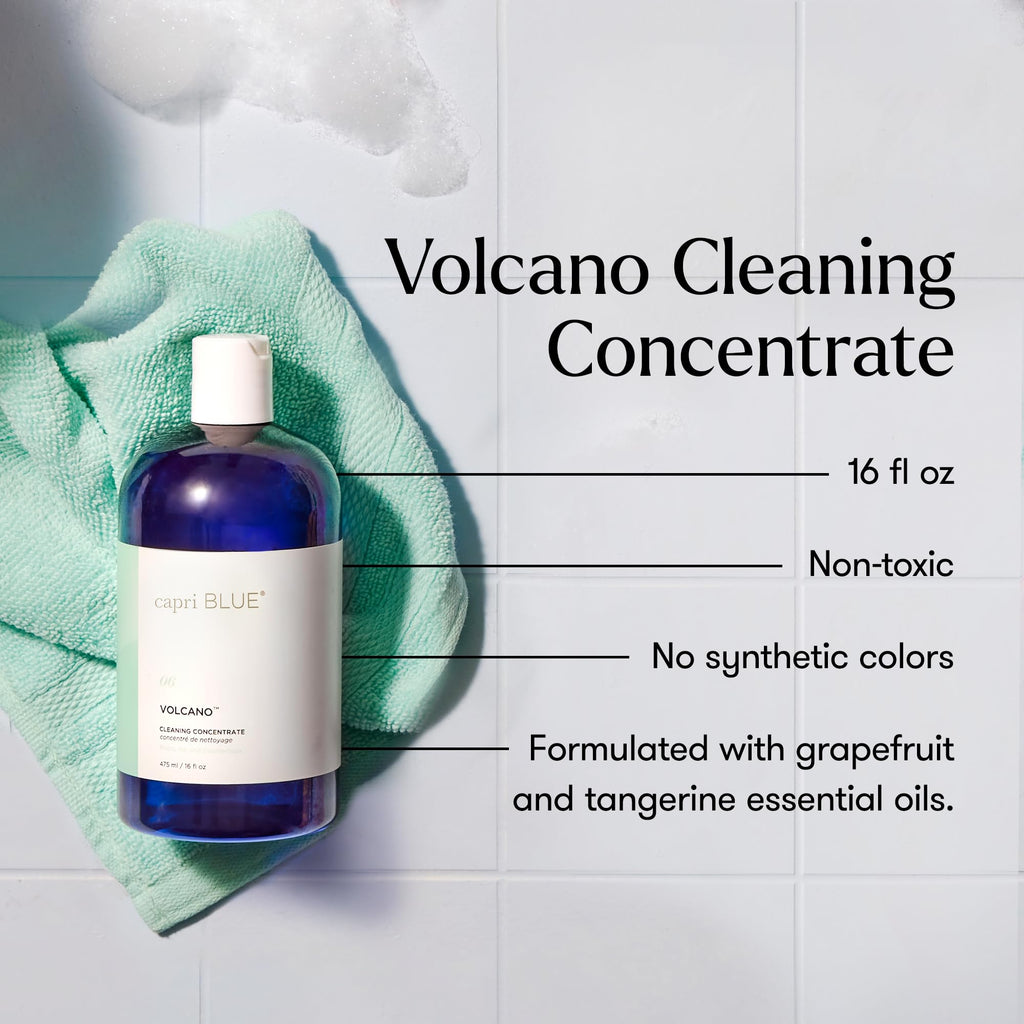 Capri Blue Volcano Cleaning Concentrate - Multi Purpose Cleaner - Cleaning Products Safe for Floors, Tile, Countertops & More - Vegan & Cruelty Free - Non-toxic Cleaning Supplies (16 fl oz)