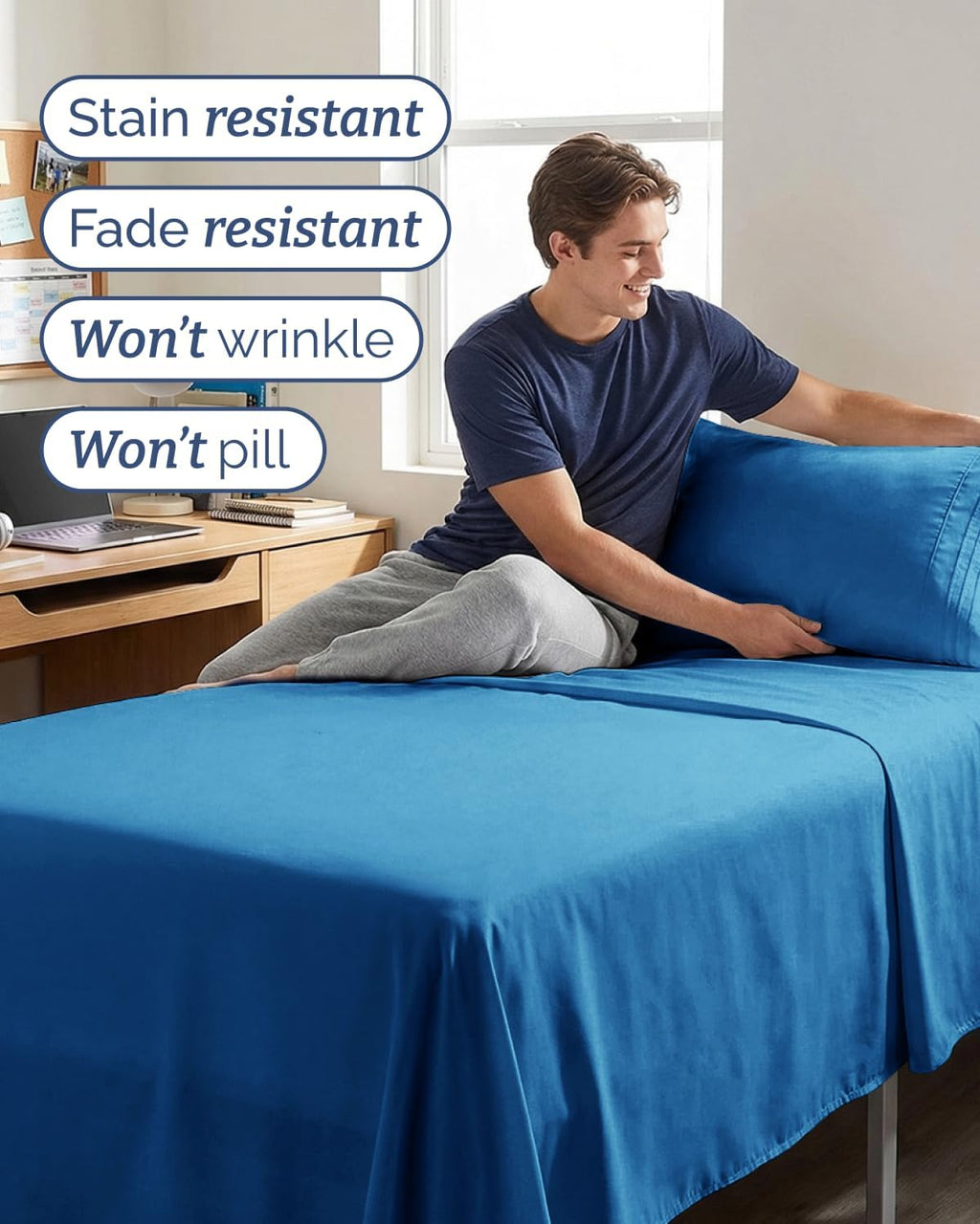 Royal Blue Twin XL 3-Piece Sheet Set | Comfy Cooling Bed Sheets - Luxury Hotel Quality - Deep Pockets, Soft & Wrinkle-Free