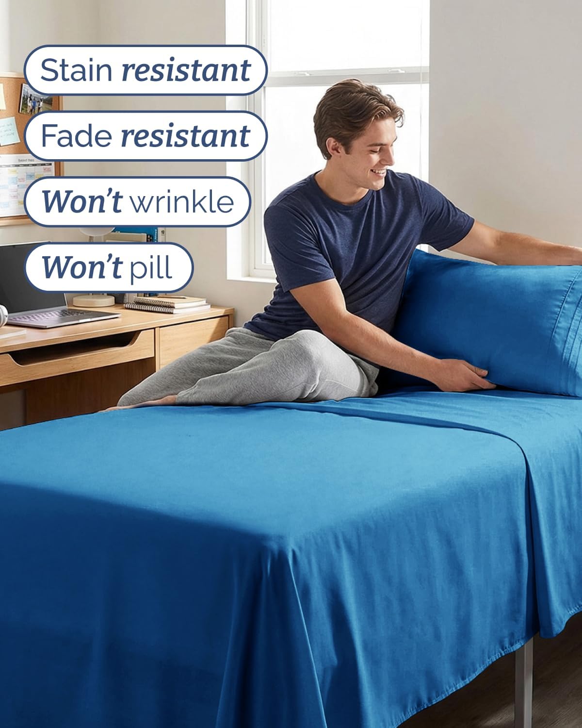 Royal Blue Twin XL 3-Piece Sheet Set | Comfy Cooling Bed Sheets - Luxury Hotel Quality - Deep Pockets, Soft & Wrinkle-Free