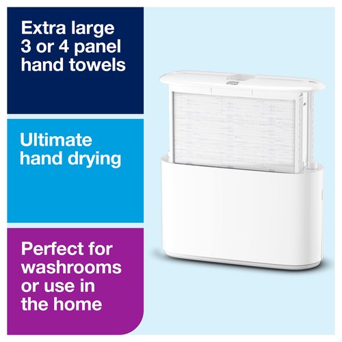 Tork Xpress Paper Towel Dispenser (White) and Tork Xpress Soft Multifold Hand Towels (16 Packs)