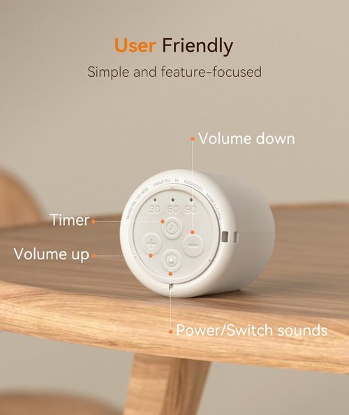 Dreamegg Portable White Noise Machine - Egg-Sized Sleep Aid with 16 Nature Sounds & Timer | Cream