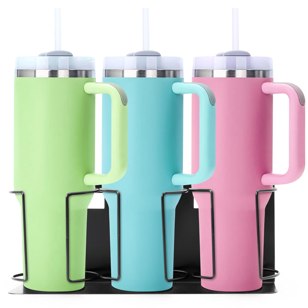 Magnetic Cup Holder for Refrigerator - 2 Packs Water Bottle Organizer for 30&40 oz Tumbler Cup Accessories Kitchen Pantry Organizers and Storage for Cup