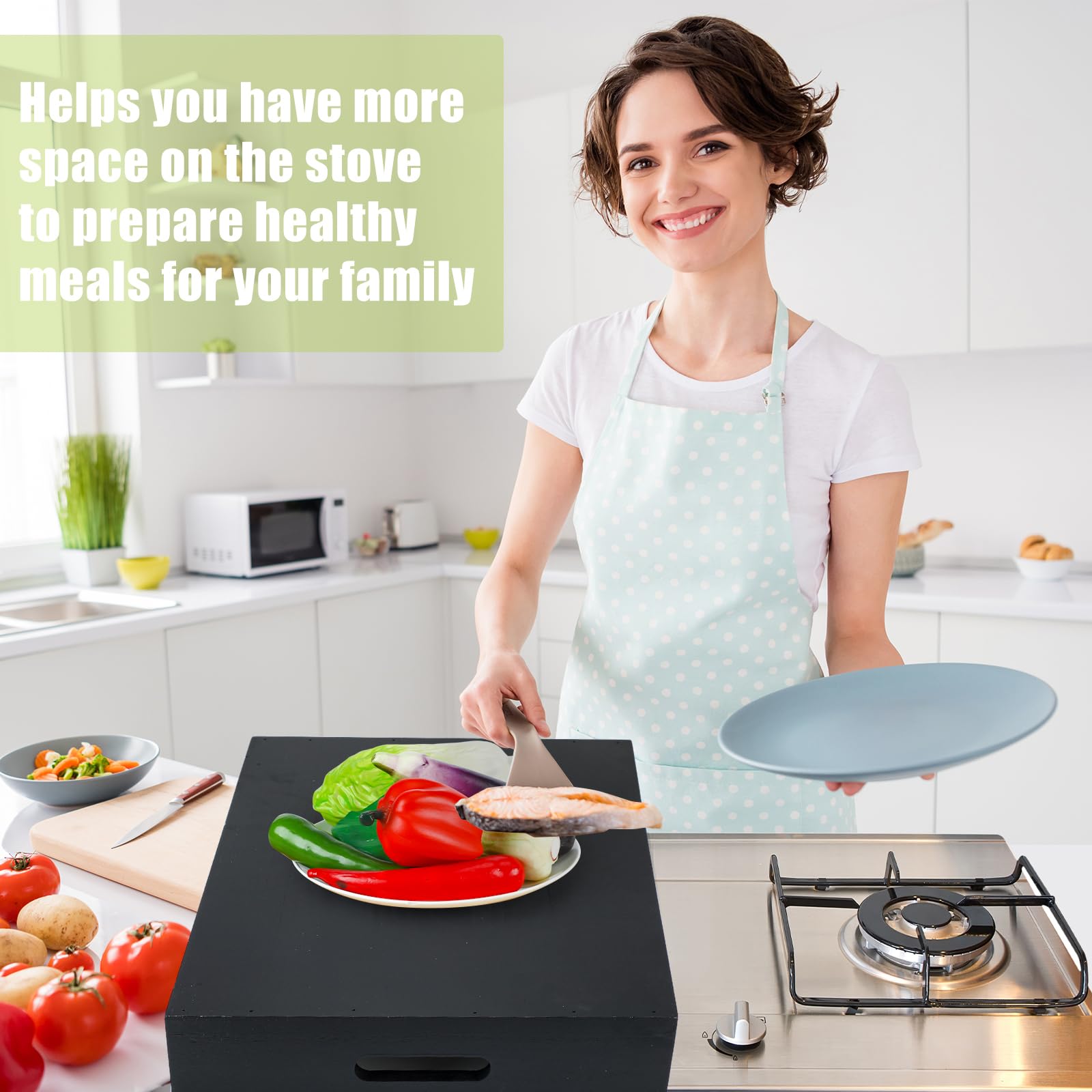 Ziliny 29. 92 x 22. 05 Inch Black Wooden Rv Stove Top Cover Stove Top Sink Cover Noodle Cutting Board for Electric Gas Burners Sink Noodle Board