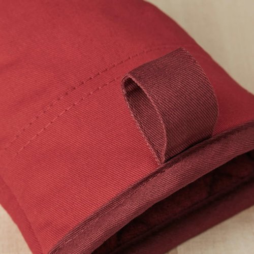 KitchenAid Oven Mitt Set - Two-Tone Non-Slip Design in Passion Red/Bordeaux | 5.75"x13", 2 Pieces